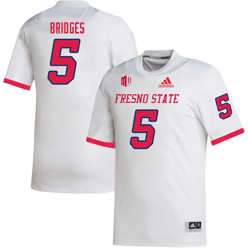 Men-Youth #5 Devo Bridges Fresno State Bulldogs College Football Jerseys Sale-White